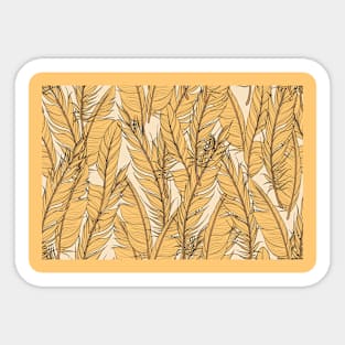 Orange Feather Seamless Pattern Sticker